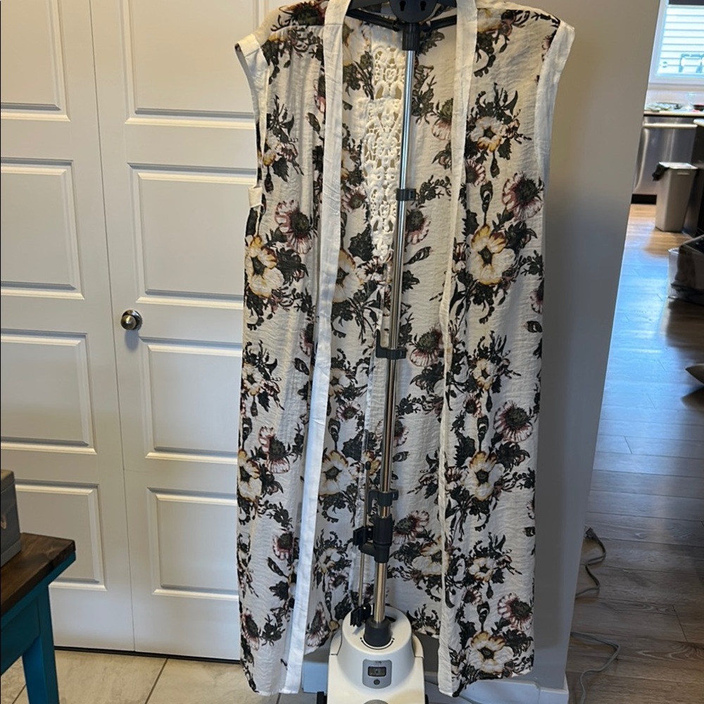 Floral Open-Front Cardigan